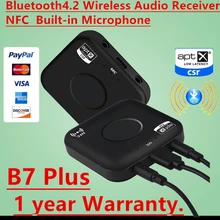CSRA64215 беспроводной аудио приемник адаптер B7 PLUS Bluetooth 4,2 приемник APT-X NFC CVC6.0 Встроенный микрофон AUX Out