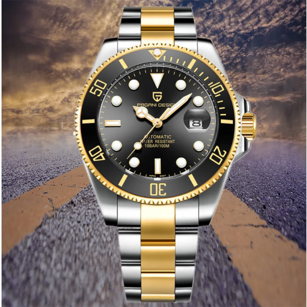 

PAGANI DESIGN Brand Men Watches Business Sport Stainless Steel Automatic Mechanical Waterproof Watch Men Relogio Masculino+box