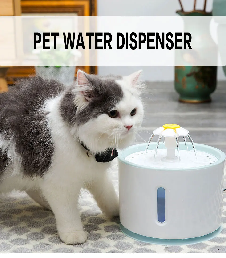 Pet Water Fountain For Cats Dogs USB Electric Water Dispenser Cat Drinker Fountain Filter   Automatic Drinking Bowl For Cats Dog (1)
