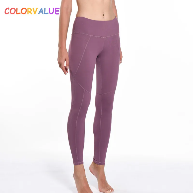 

Colorvalue Plus Size Plain Jogger Gym Leggings Women Sweatproof Nylon Fitness Workout Tights Ankle Length Sport Yoga Pants S-XL