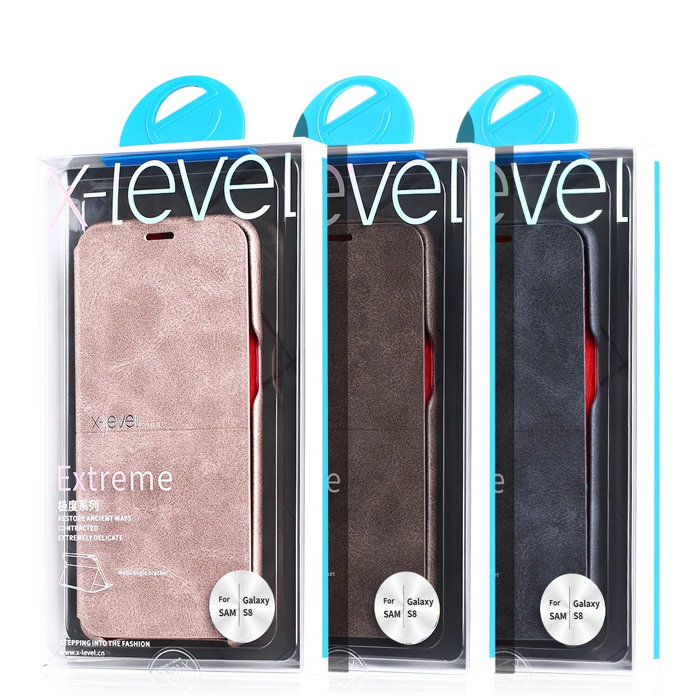 X-Level Luxury top Quality Retro Classic Flip Leather Case For Samsung Galaxy S8 S7 Edge S6 Edge plus Note 8 note 7 5 flip cover