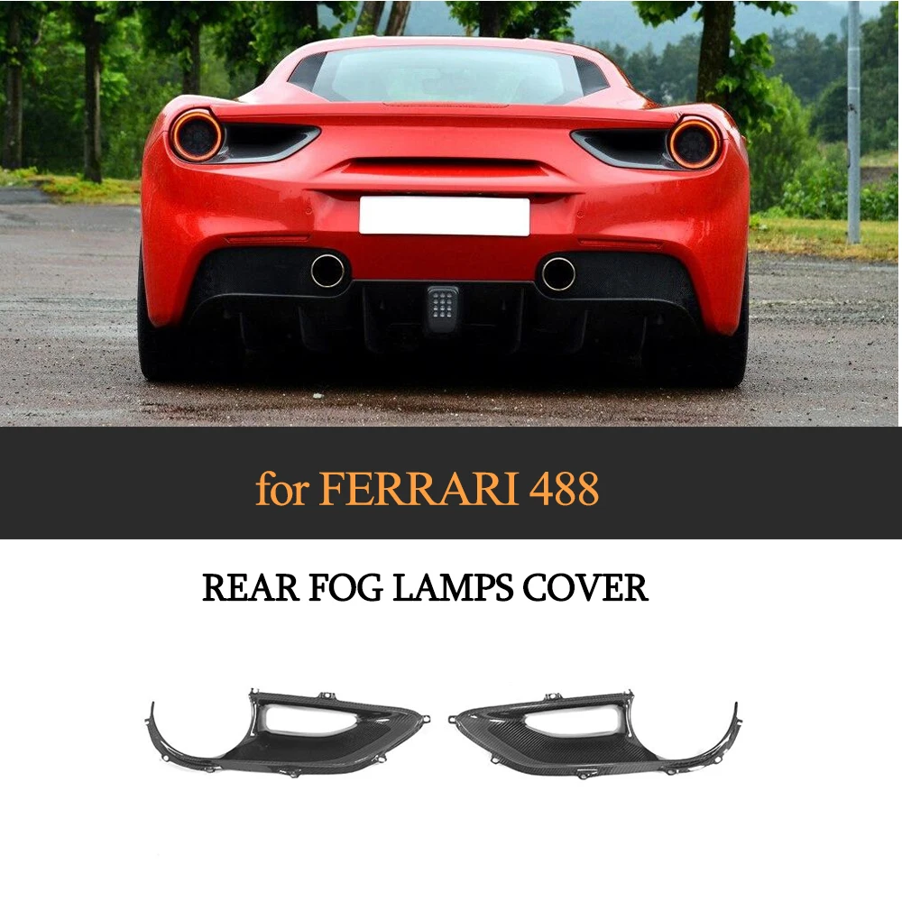 Dry Carbon Fiber O Style Rear Lights Lamp Cover Sticker Fit For 2015