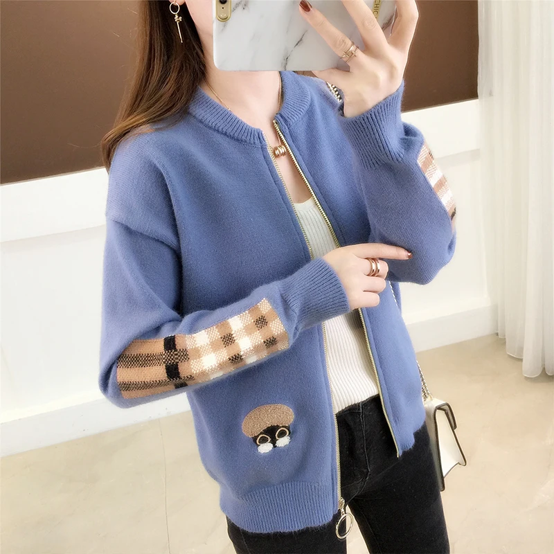 Knit Cardigan Women 2019 Spring and autumn New Women's Korean Short Cartoon anime Loose Sweater Jacket RQ178 |