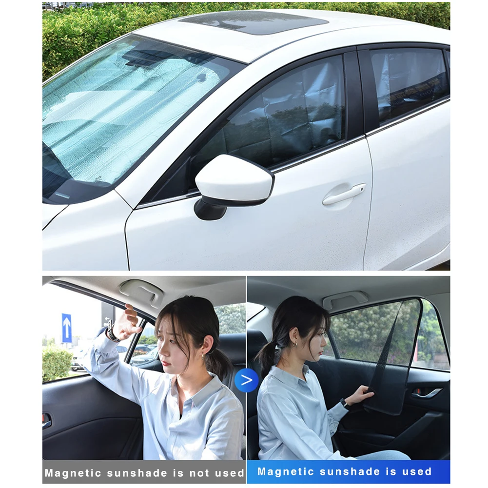 5 шт. автомобильный солнцезащитный козырек для окна, боковая занавеска, экран, защита от солнца, солнцезащитный экран, УФ-защита, оконная пленка, черный авто солнцезащитный козырек, занавеска