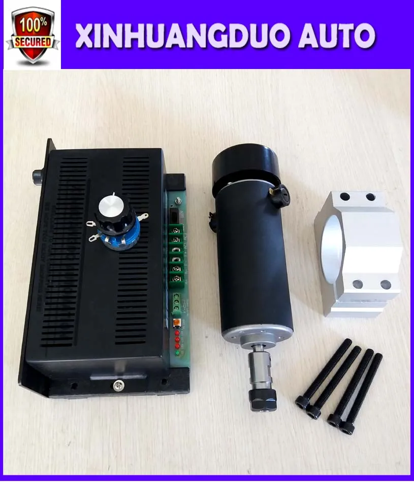 ЧПУ шпинделя 500 Вт DC110V воздушное охлаждение 0.5kw фрезерные и скорость вращения шпинделя Мощность конвертер AC110/220 В и 52 мм зажим