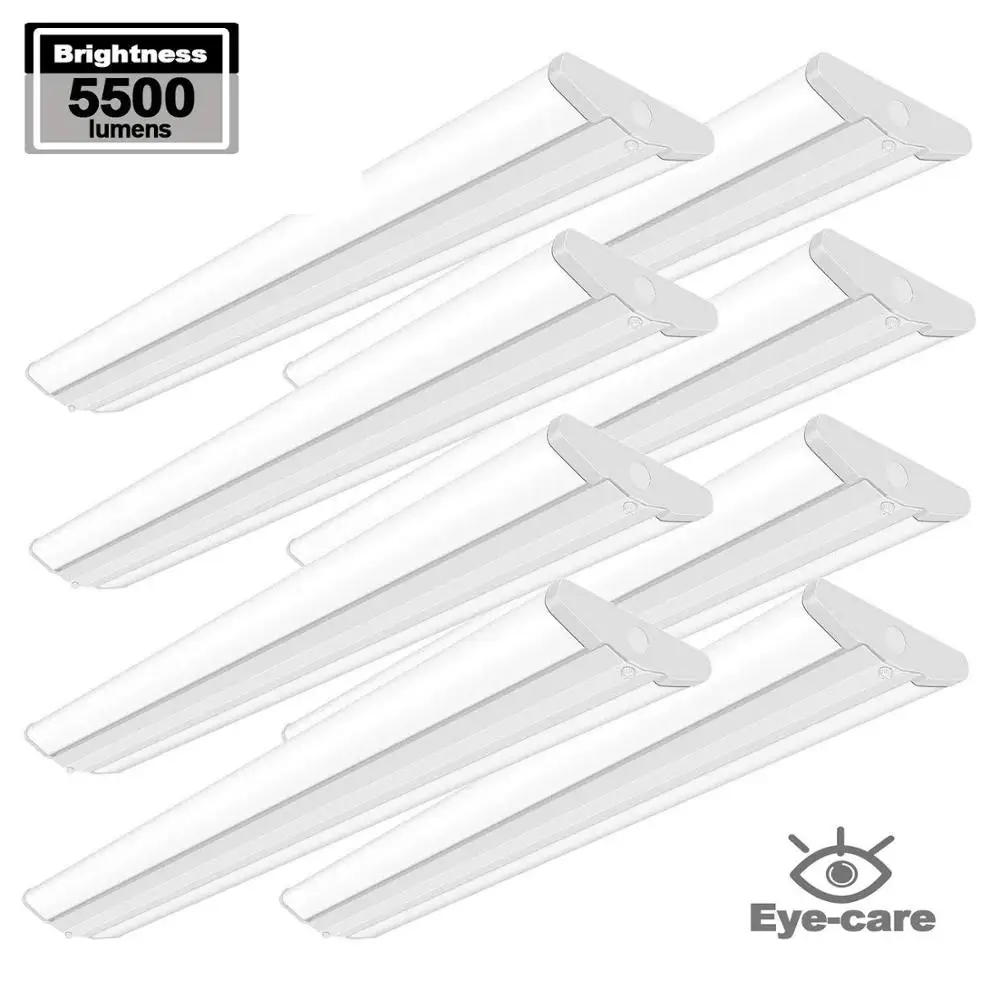 

AntLux 4" LED Tube Ceiling Wraparound Lights Ultra Slim 50W Flush Mount Shop Light for Garage Office Workshop Kitchen 1,4,8 Pack