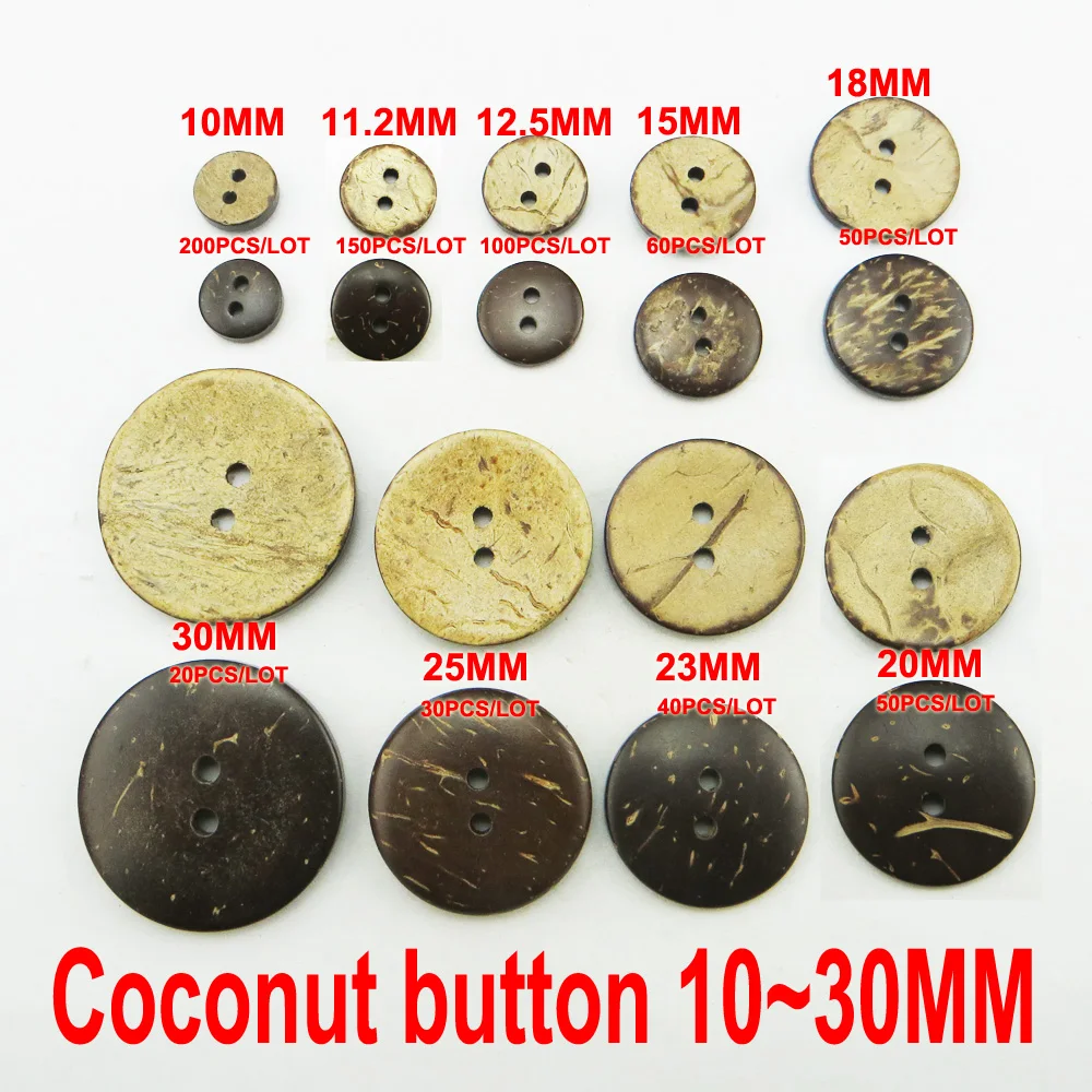 10MM~50MM COCONUT Buttons Clothes Sewing Button Round Jewelry Accessory Charms Boots Coat Fits CCB-001X | Дом и сад