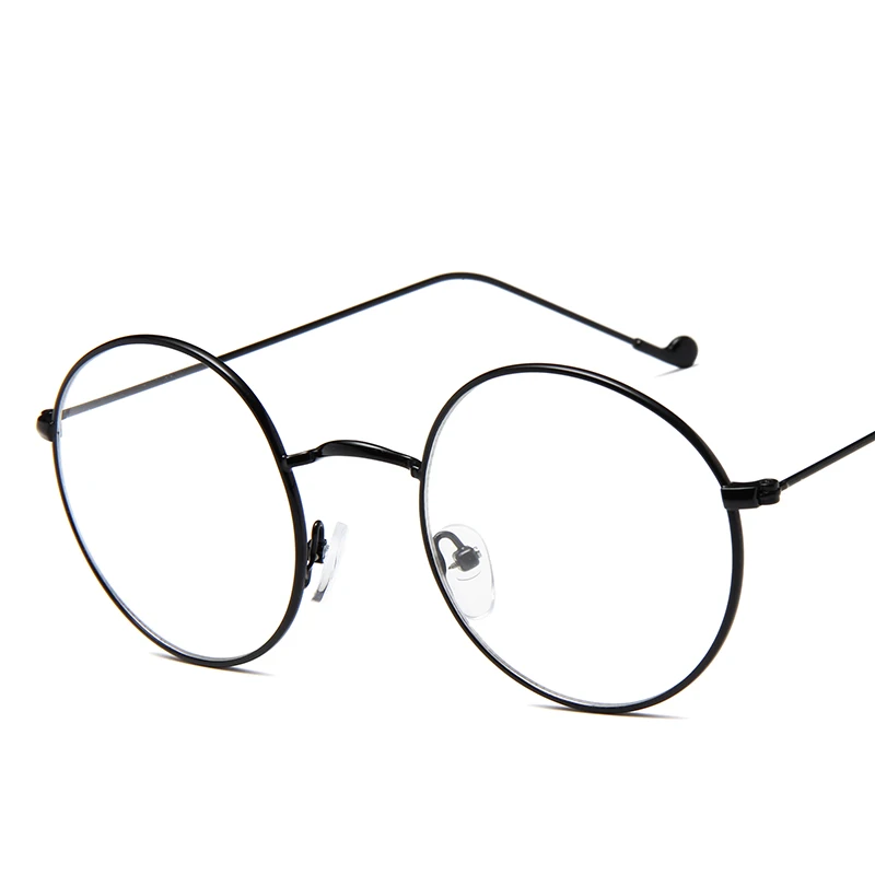 Longkeperer в Корейском стиле очки оправа для женщин и мужчин ретро золотые черные очки для очков круглые компьютерные очки унисекс без градусов - Цвет оправы: black frame