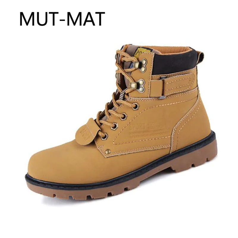 2019 Winter New Martin Boots Trend Size 46 Warm Tide Men Shoes Height-Increasing Artificial PU Flat Heel Sneakers | Обувь