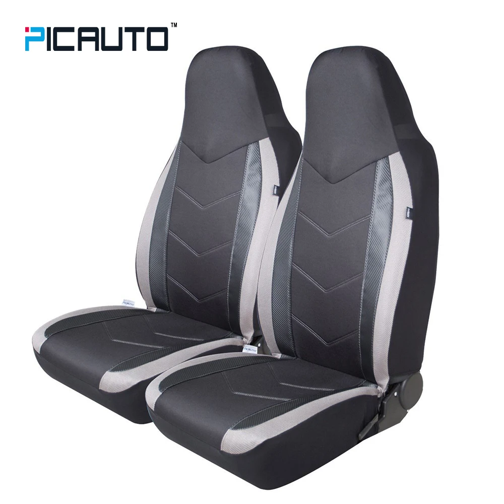 PIC AUTO High Back Seat Covers Carbon Fiber Mesh Design Sport Style Car Seat Protector Universal