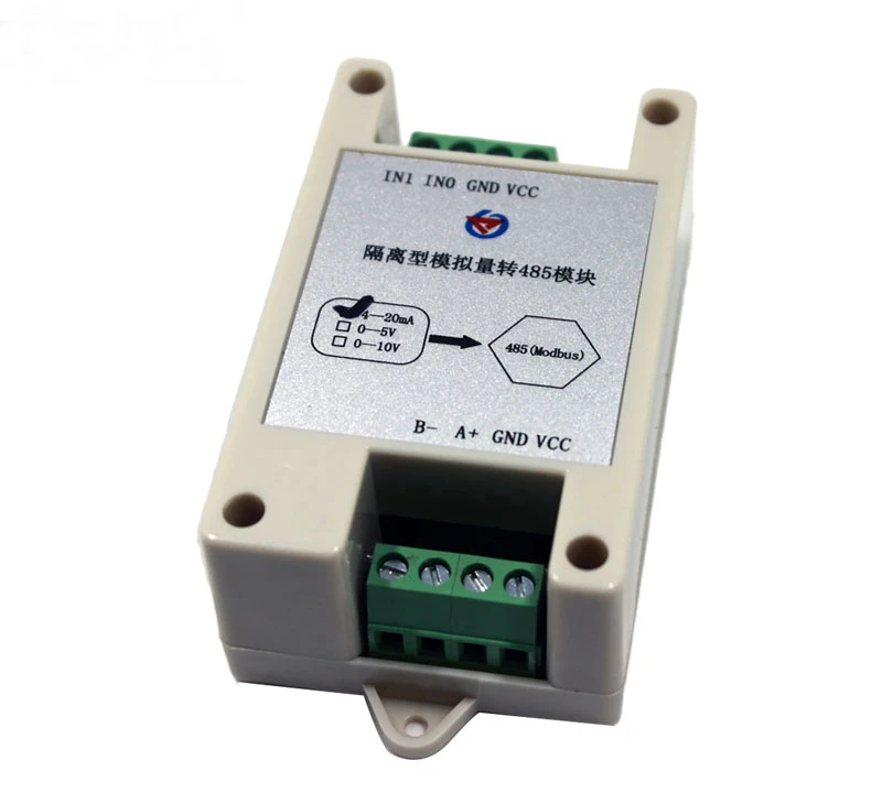 

Free Shipping 1pc Analog to RS485 Module input 4-20mA\0-5V\0-10V To output 485 modbus module 10 bit AD