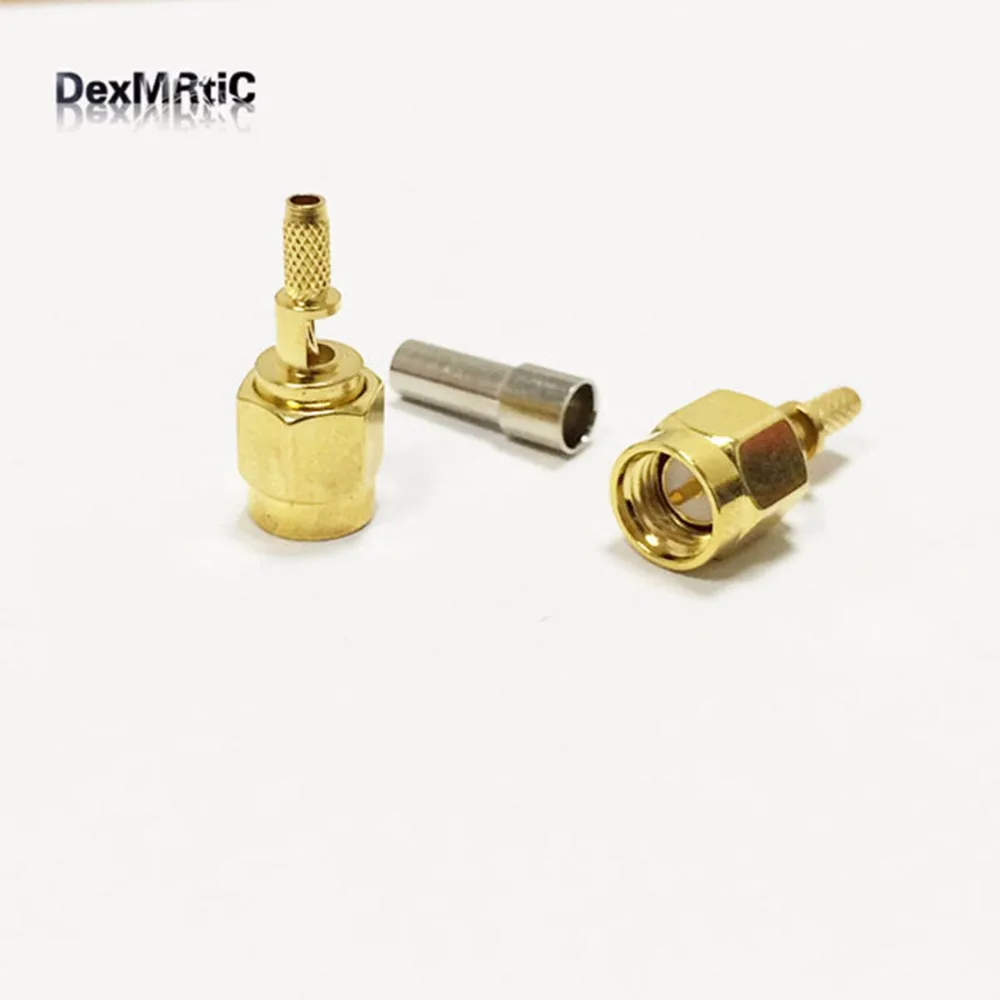 

Lots of 50pcs SMA male plug RF Coax Connector Crimp for RG316,RG174,LMR100 Cable Straight Goldplated NEW wholesale