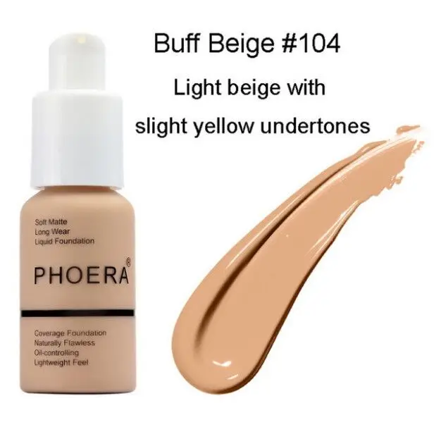 104 PHOERA Mineral Touch Отбеливающее Корректирующее средство для лица базовый Крем Осветляющий увлажнитель для лица Жидкая основа для макияжа праймер - Цвет: 104