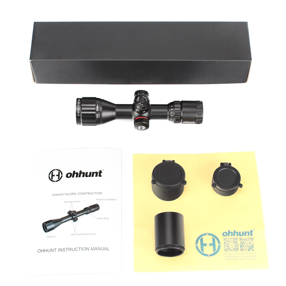 ohhunt Hunting Optics 3-9x32 AO Compact 12 Half Mil Dot Reticle Riflescopes Turrets Locking with Sun Shade Tactical Rifle Scope (4)