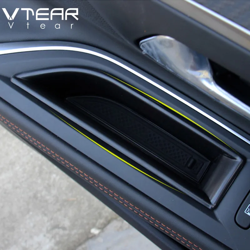 

Vtear For Peugeot 3008 3008GT 2017 2018 2019 Car Front Door storage Box Cover Trim Organizer Interior Accessories car styling