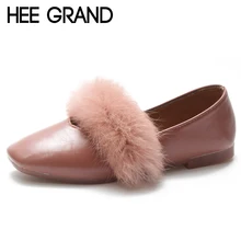 HEE GRAND/повседневная обувь на плоской подошве с искусственным мехом, женские весенние однотонные лоферы, слипоны на плоской подошве, модная женская обувь с круглым носком, 3 цвета, XWD6929
