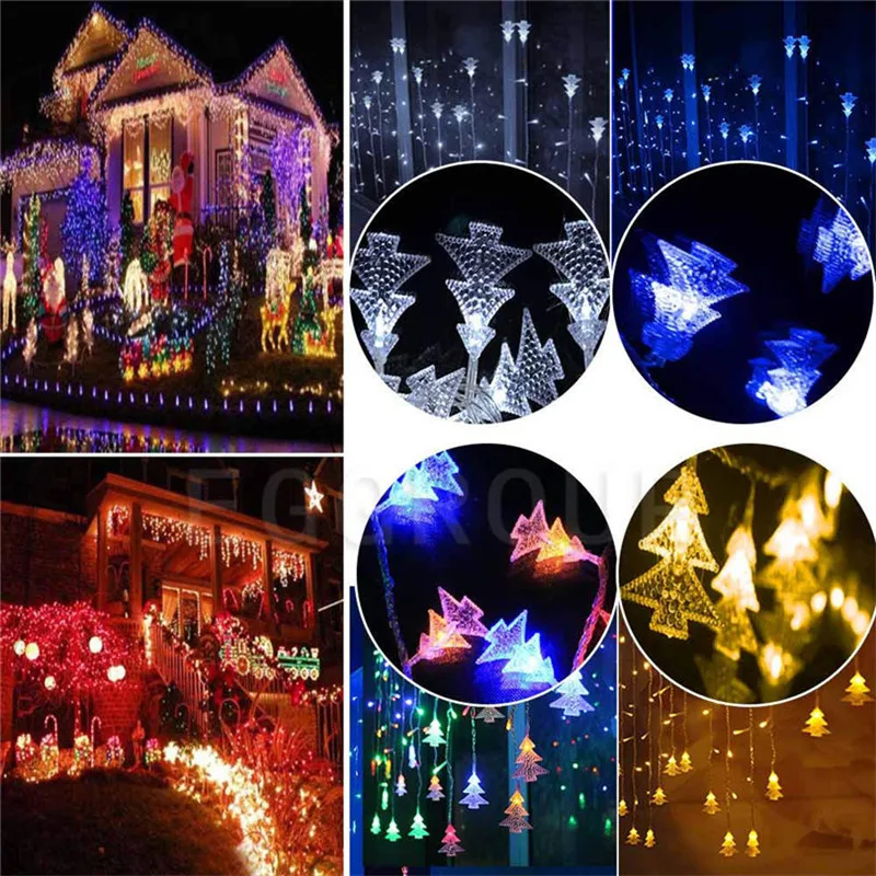 3.5M Led Curtain Christmas Tree Icicle String Lights Fairy Lights Christmas New Year Lights Wedding Party Decoratio