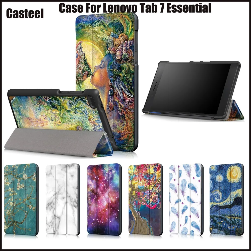

Colored Drawing PU Leather Stand Case Cover For Lenovo Tab 7 Essential TB-7304F TB-7304X TB-7304N TB-7304I Tablet