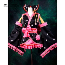 2016 Nueva Moda Vocaloid Hatsune Miku Cosplay Traje de Halloween Negro Formal Vestido de Fiesta Musical Otros