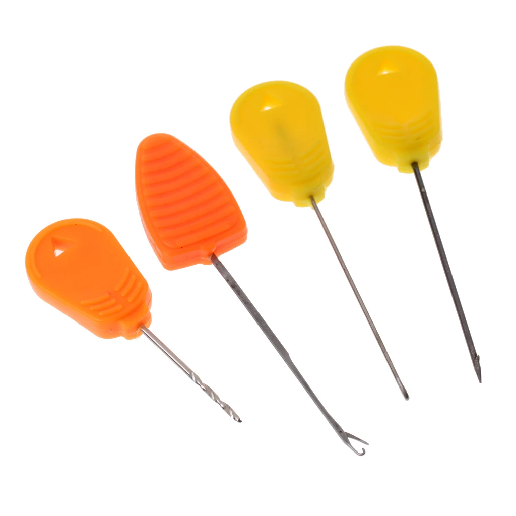 4Pcs Carp Fishing Needle Baiting Hook Drill Fishing Rigging Needle Making Tool Accessories