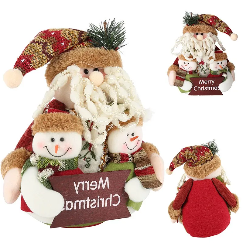 

Gift Santa Claus Snowman Ornament Family Portrait Flannel Rag Doll For Kids Gifts Merry Gift Xmas Tree Decoration L2