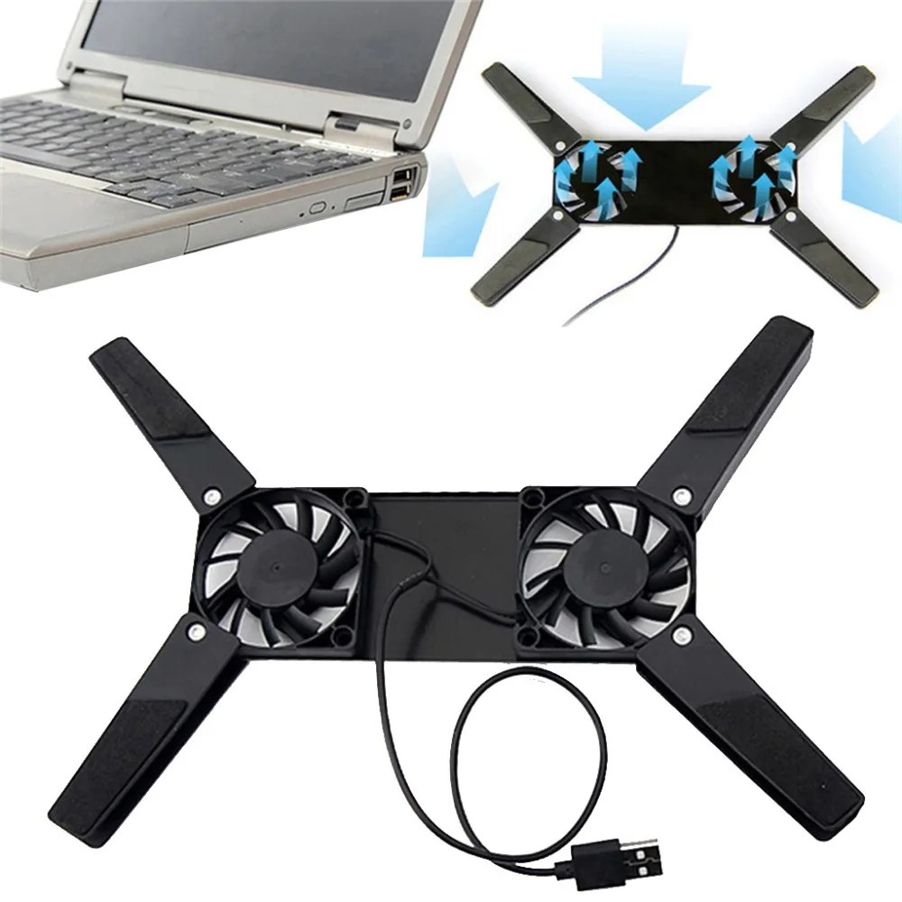 

Ultra-small Folding USB Dual Fan Cooler Rotatable Cooling Pad Stand For PC Computer Laptop Notebook Macbook