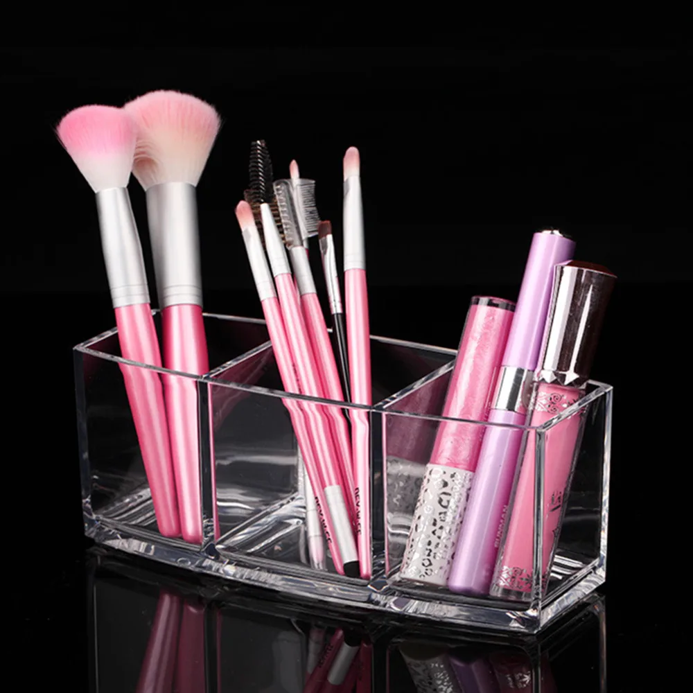 Simple Design Transparent Pen Holder Style Makeup Tools Organizer Home