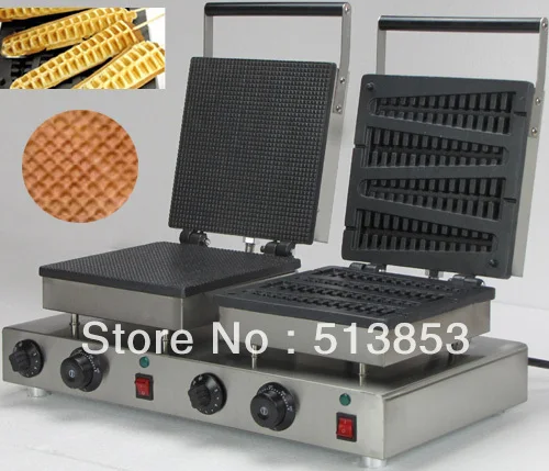 

Free Shipping,High Quality Doulbe-Head: Electric Icecream Cone + Lolly Waffle Maker Machine Baker