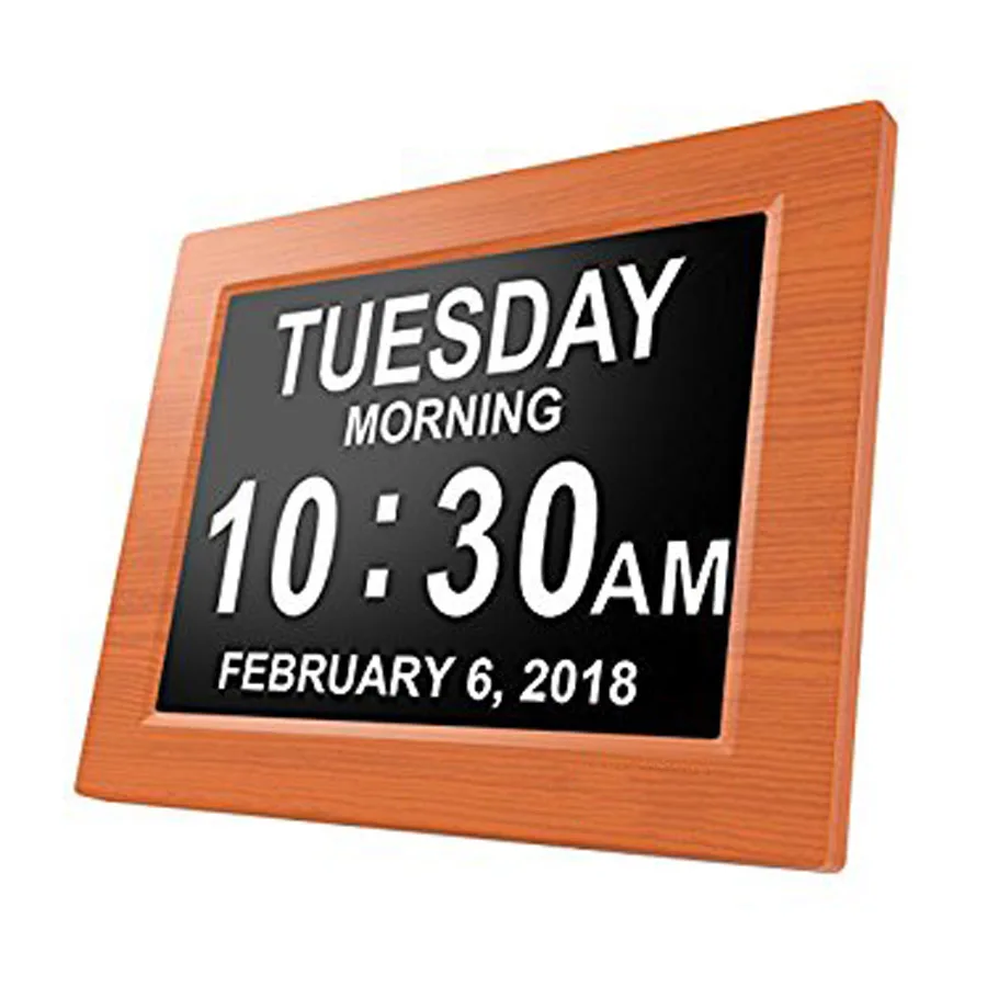 

Digital Calendar Day Clock Electronic Extra Large Alarm Clock Non-Abbreviated Display Seniors Memory Loss Elderly Dementia 8