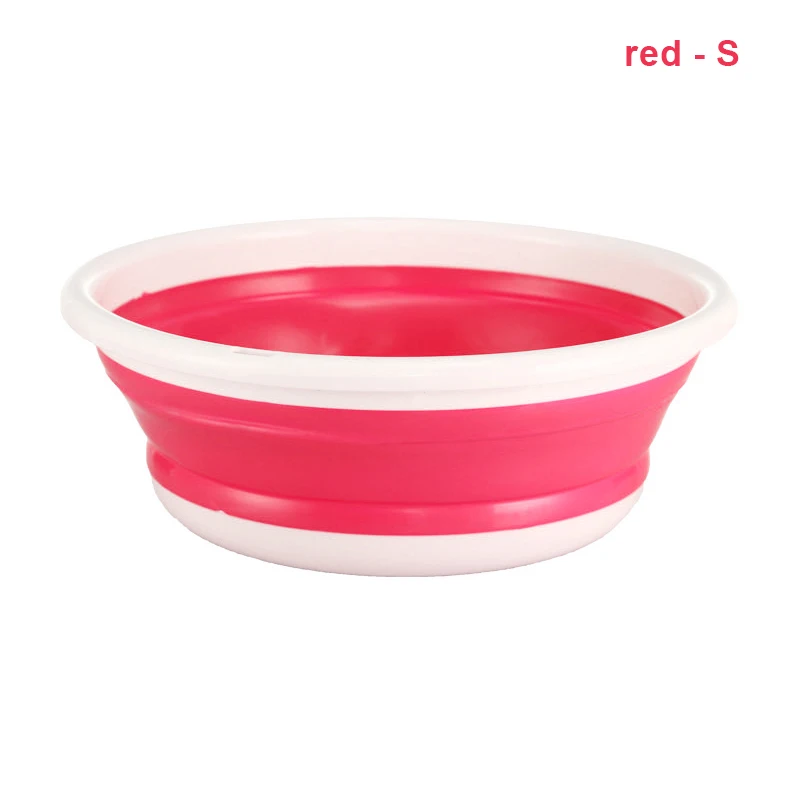 Портативный складное ведро для мытья ног бассейна туризма умывальник на открытом воздухе Принадлежности для кемпинга - Цвет: red-S