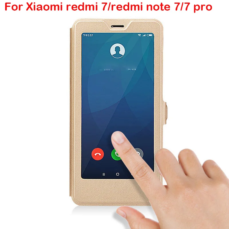 

Luxury Flip Standing Case For Xiaomi Redmi Note 7 Pro Full View Window Leather Case For Xiaomi Redmi 7 Redmi Note 7 Cover