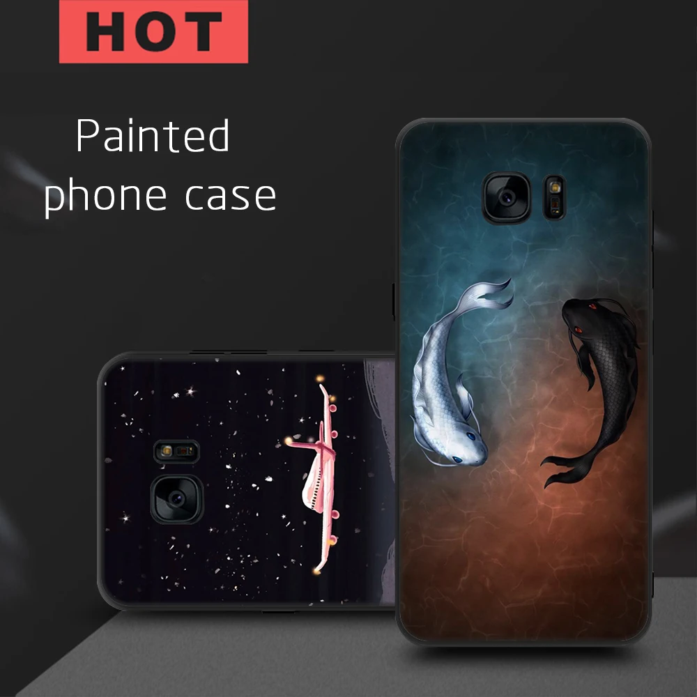 Мягкий ТПУ чехол для samsung Galaxy S9 S8 Plus Note 8 S7 Edge A8 A6 Plus A9 Star Lite S9 S8+ черный зеленый чехол с растительным принтом