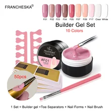 Набор густых гелевых ногтей Francheska, розовый, 15 мл, для наращивания ногтей, УФ-гель, светодиодный, покрытие для ногтей, розовый, камуфляжный, замачивающийся, желе-гель