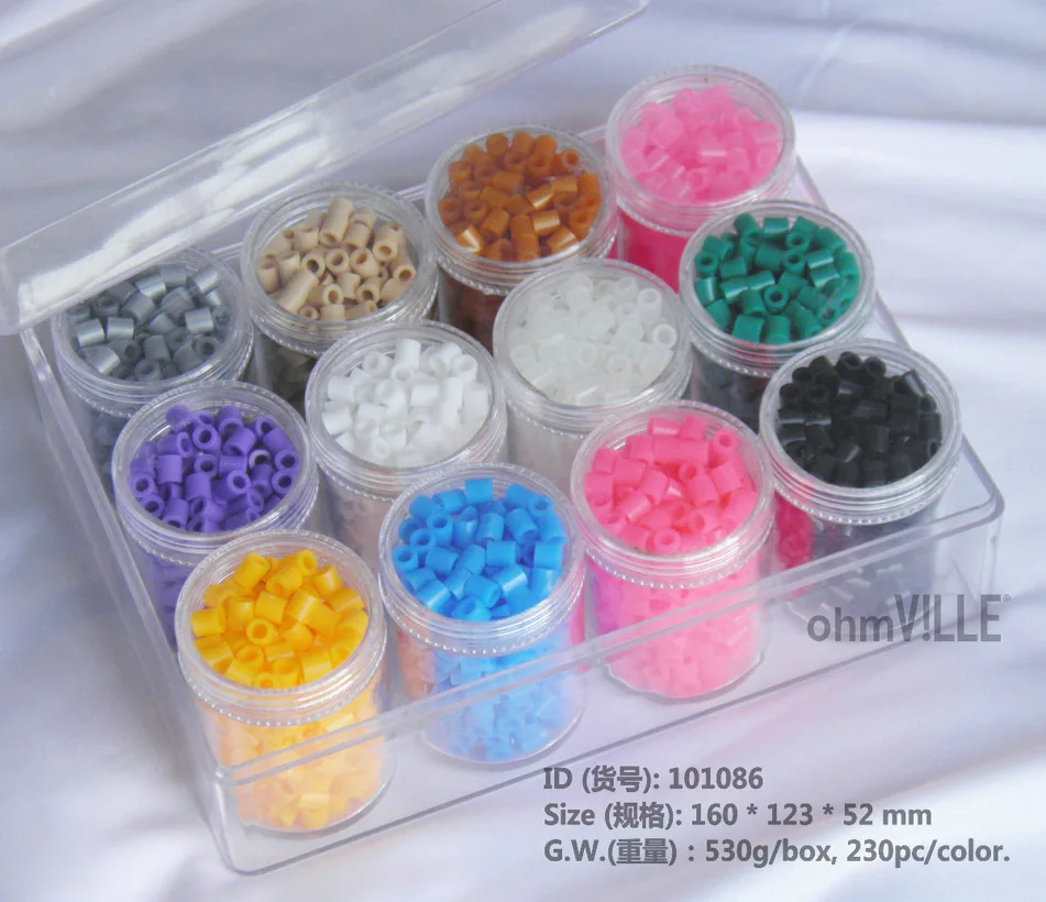 

101086 5mm Perler Beads 12 Color 2760pcs Box Set Hama Beads, Fuse Beads + 1 Iron Papers For Free + Free Shipping!!