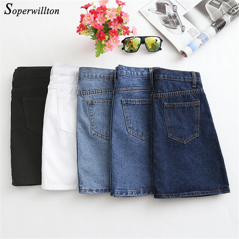 

High Waist Denim Skirt 2019 Spring Summer A Line Short Jeans Skirt Women Large Size Blue Black Casual Skirts Womens Sun Skirt