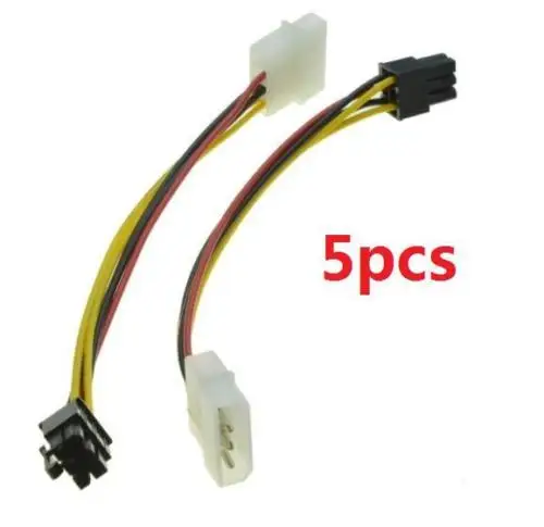 Best Price 5PCS diy PCI-E PCIe ATI nVidia Graphics Cards 4 pin Molex to 6 pin Power Cable Best Price 5PCS diy PCI-E PCIe ATI nVidia Graphics Cards 4 pin Molex to 6 pin Power Cable