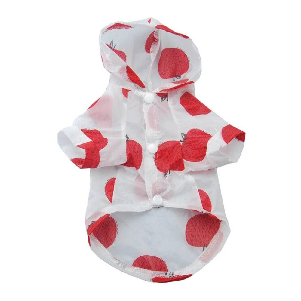 

Top Pet Dog Summer Sunscreen Costumes Jacket Coat Fruits Patterns Breathable Outfit Clothes with Hooded apple