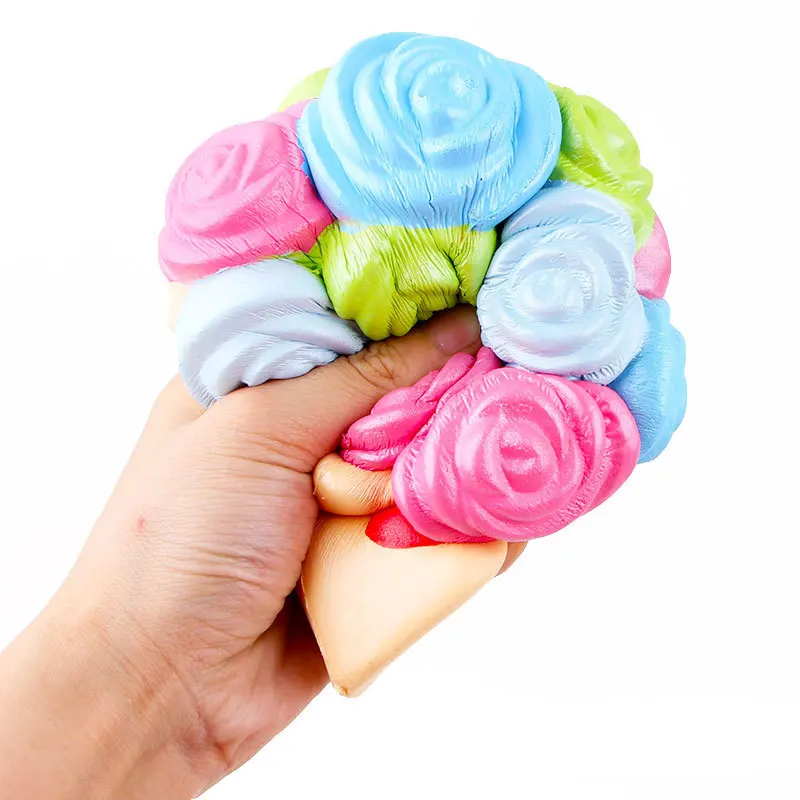 10Pcs/Lot New Style PU Squishy Slow Springback Simulation Rose Flower