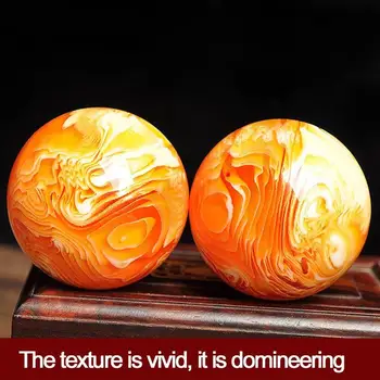 

2019 Natural Hand Massage Ball Art Amber Beeswax Massage Balls Crystal Sphere Gold Healing Decor Massage Ball tools
