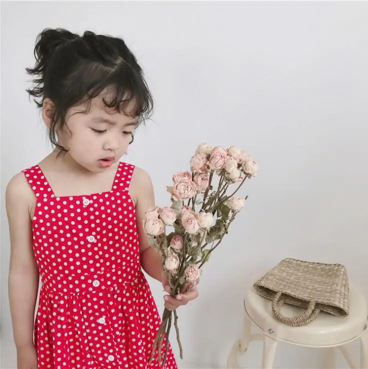 

2019 New Girls Dots Dress Sleeveless Summer Fashion Girls Vest Dresses Kids Clothes 1-6 Years