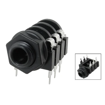 

10x 1/4" 6.5mm Stereo Audio PCB Panel Mount Headphone Jack Socket 6 Pin