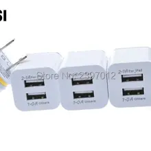 Szaichgsi 5 В 2.1/1A двойной США AC Путешествия USB WALL Зарядное устройство для iPhone Samsung Galaxy Сотовые телефоны адаптер 1000 шт./лот