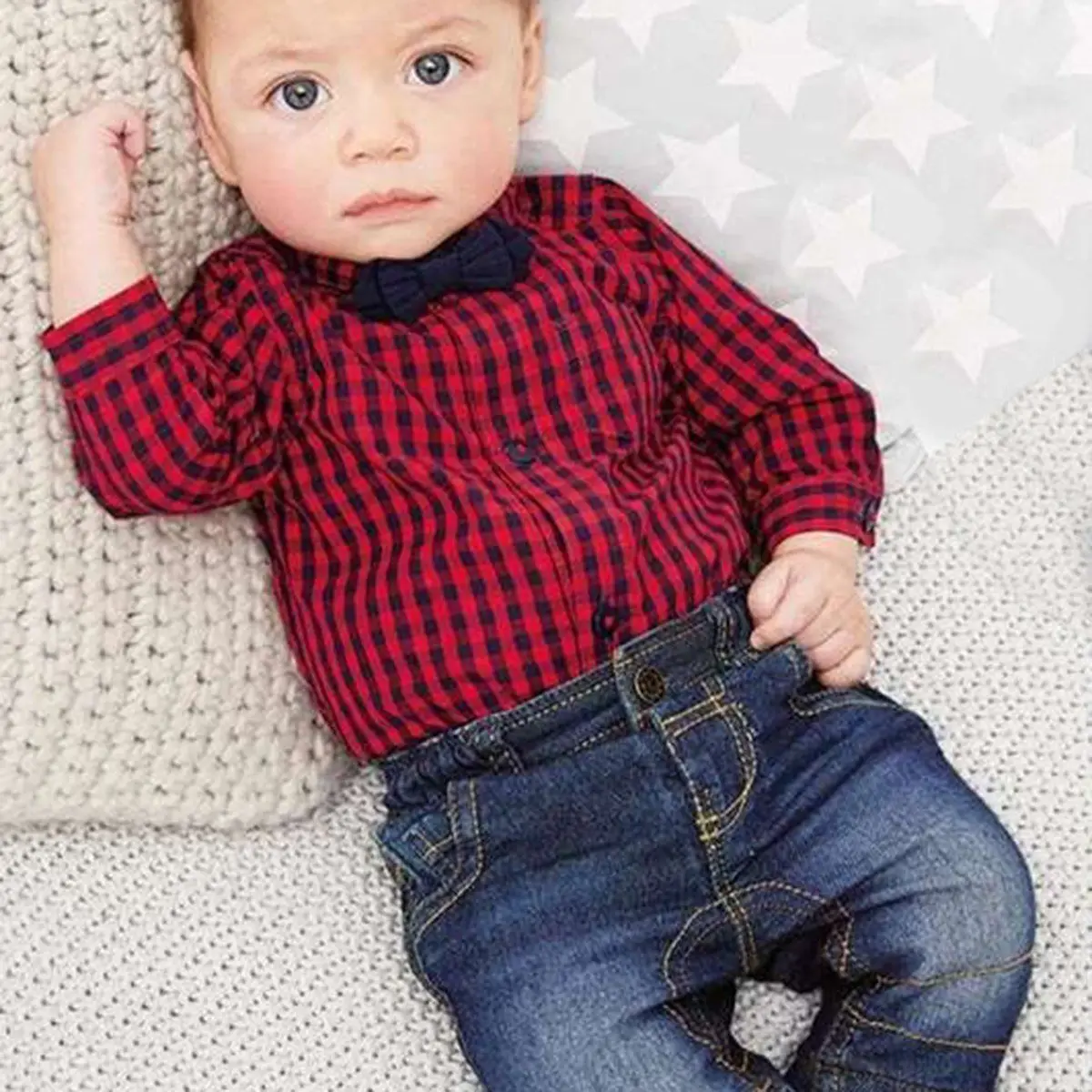 2pcs Bébé Garçon Enfants Shirt Hauts Pantalons longs vêtements tenues Gentleman Set