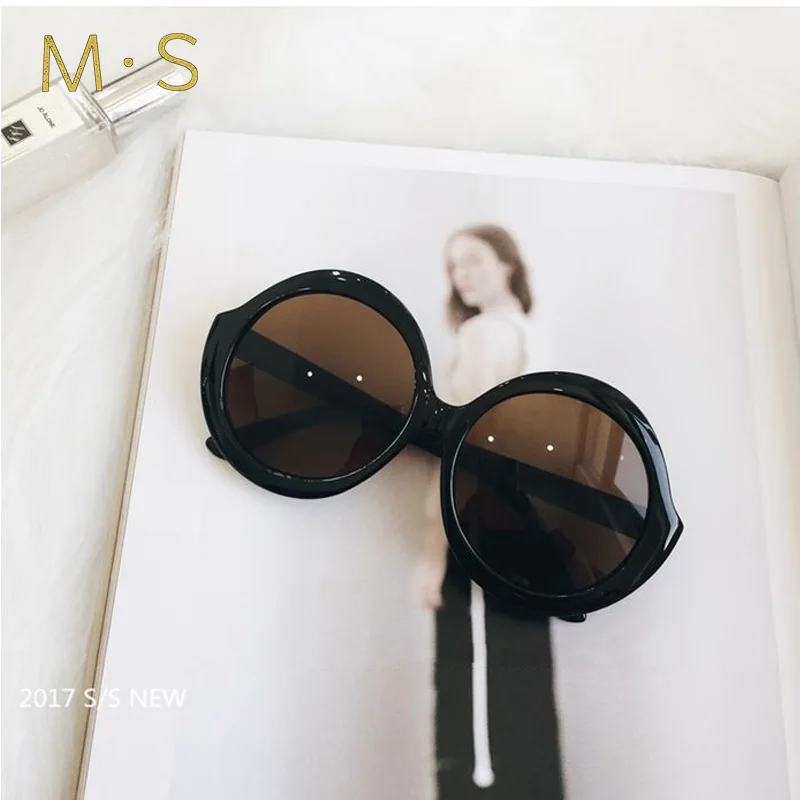 Новинка 2018 винтажные Круглые Солнцезащитные очки большого размера женские
