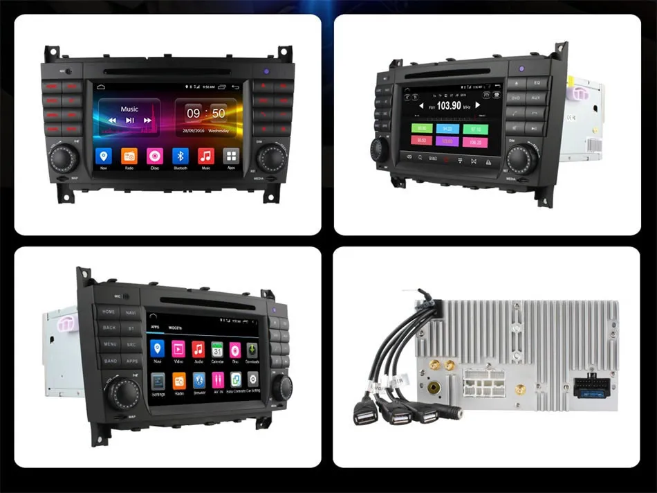 Best 4G SIM LTE Android 6.0 8 Core Car DVD for Mercedes C Class W203 c200 C230 C240 C320 C350 CLK W209 GPS bluetooth WIFI RDS Radio 4
