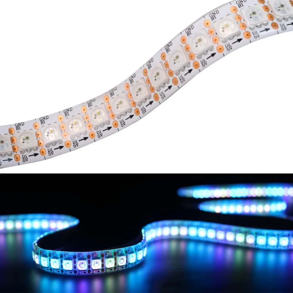 1 м DC5V WS2813 гибкий Светодиодные ленты лента 5050 RGB SM 144 светодиодов/M прибор приемно