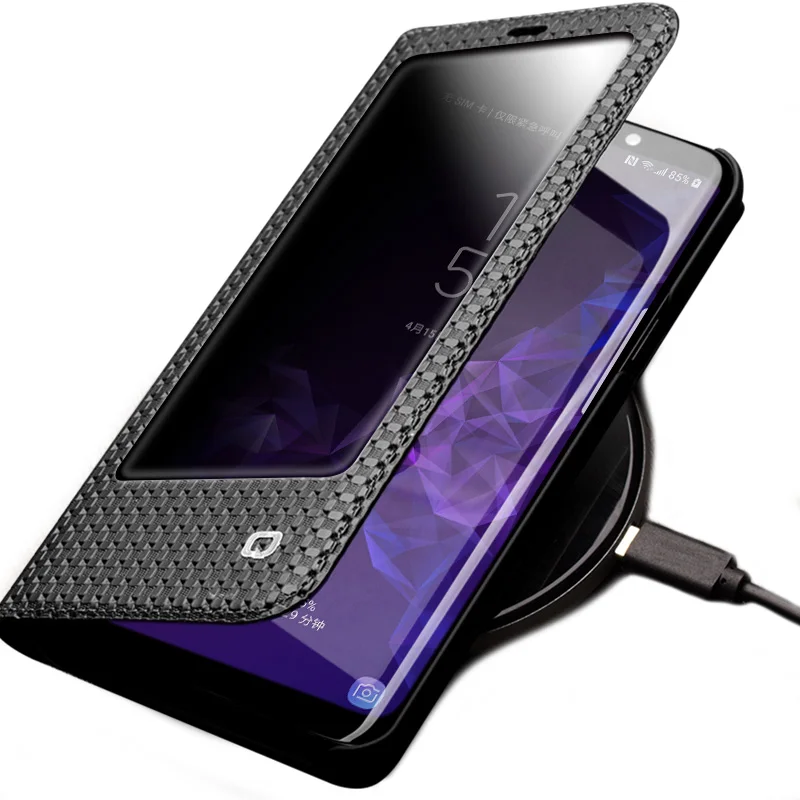 Чехол QIALINO из натуральной кожи для Samsung Galaxy S9 роскошный чехол книжка ручной работы