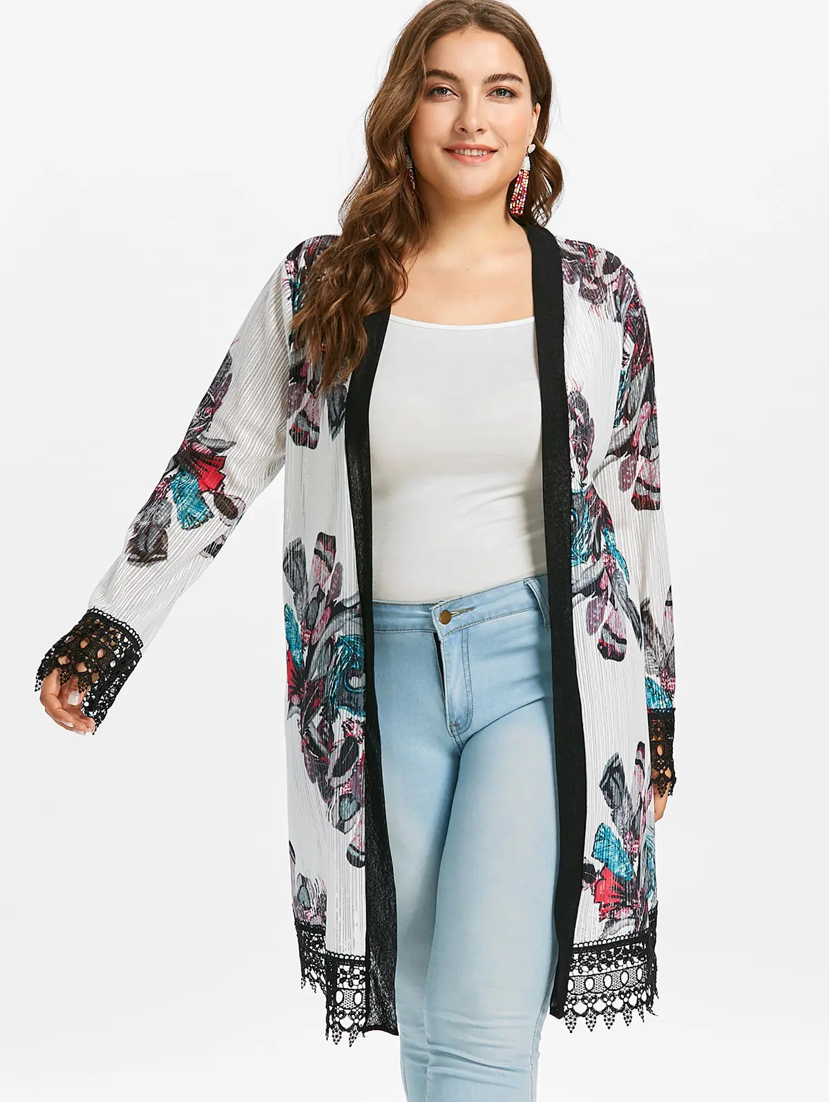 Womens Cozy Knee-Length Fleece Soft and Thick Knit Cardigan