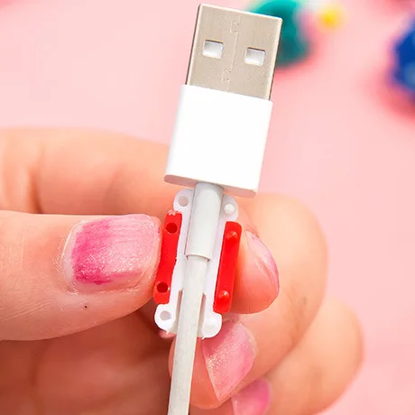 10 шт./лот мультяшный USB кабель защита для наушников кабеля мобильный телефон