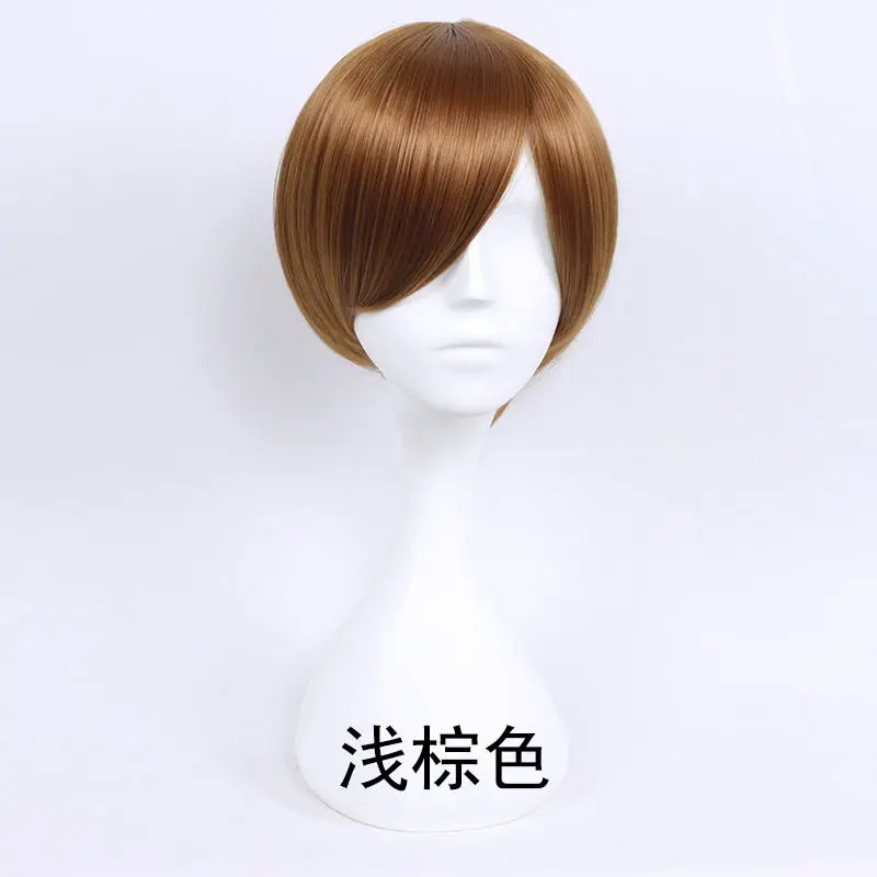 HSIU 30 см короткий парик черный, белый, фиолетовый, синий, красный, желтый высокотемпературные синтетические парики вечерние парики для косплея 20 цветов